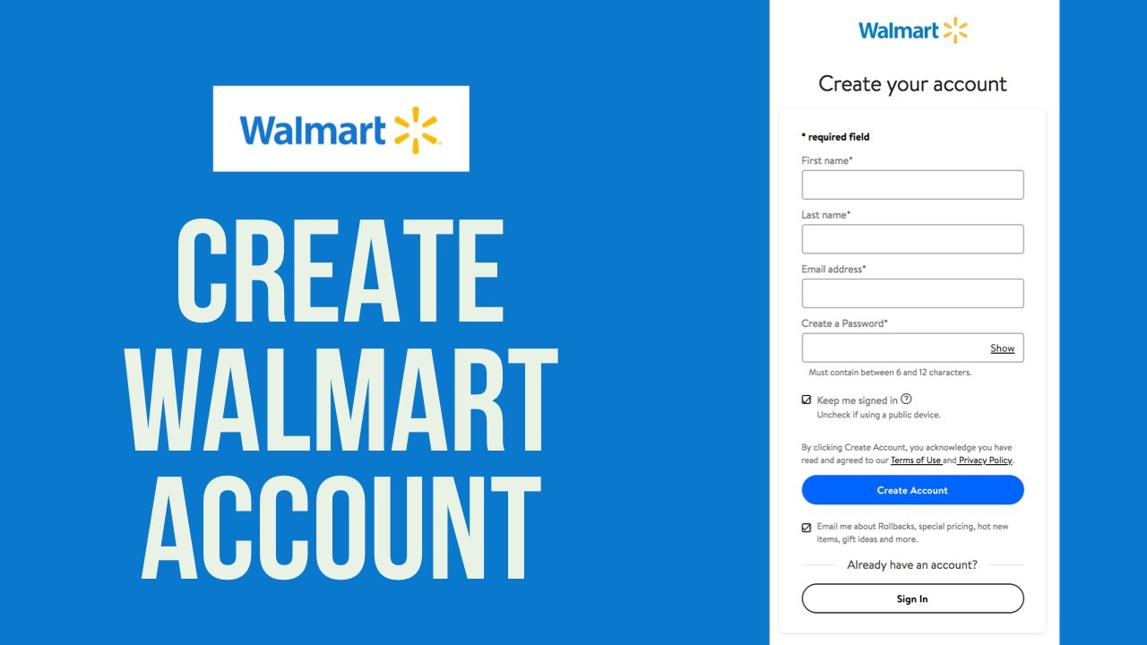 How To Create Walmart Account?