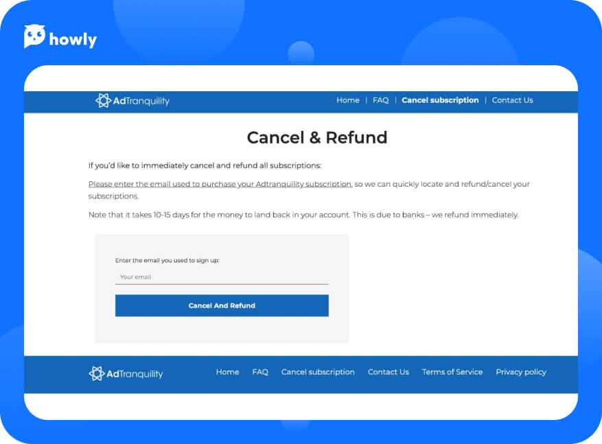 How To Cancel Adtranquility?