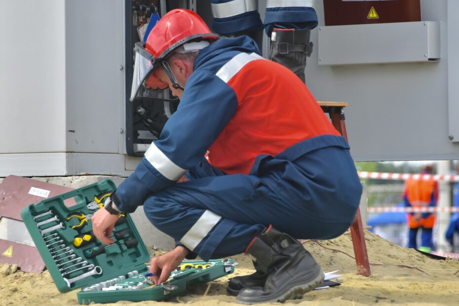 man in red and black jacket wearing black pants and red helmet holding green and black